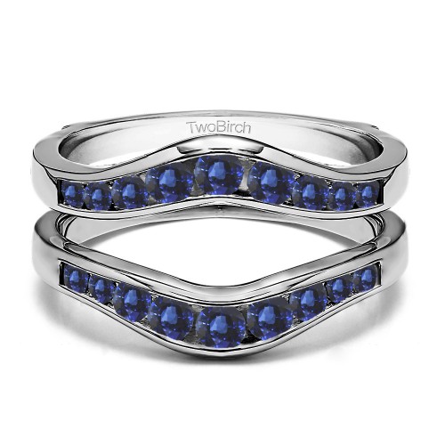0.7 Ct. Sapphire Round Graduated Contour Ring Guard