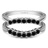 .50 Ct. Black Stone Double Shared Prong Contour Ring Guard
