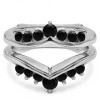 0.26 Ct. Black Stone Round Chevron Ring Guard Enhancer