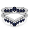 0.26 Ct. Sapphire Round Chevron Ring Guard Enhancer