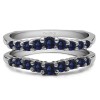 0.71 Ct. Sapphire Double Shared Prong Contoured Ring Guard