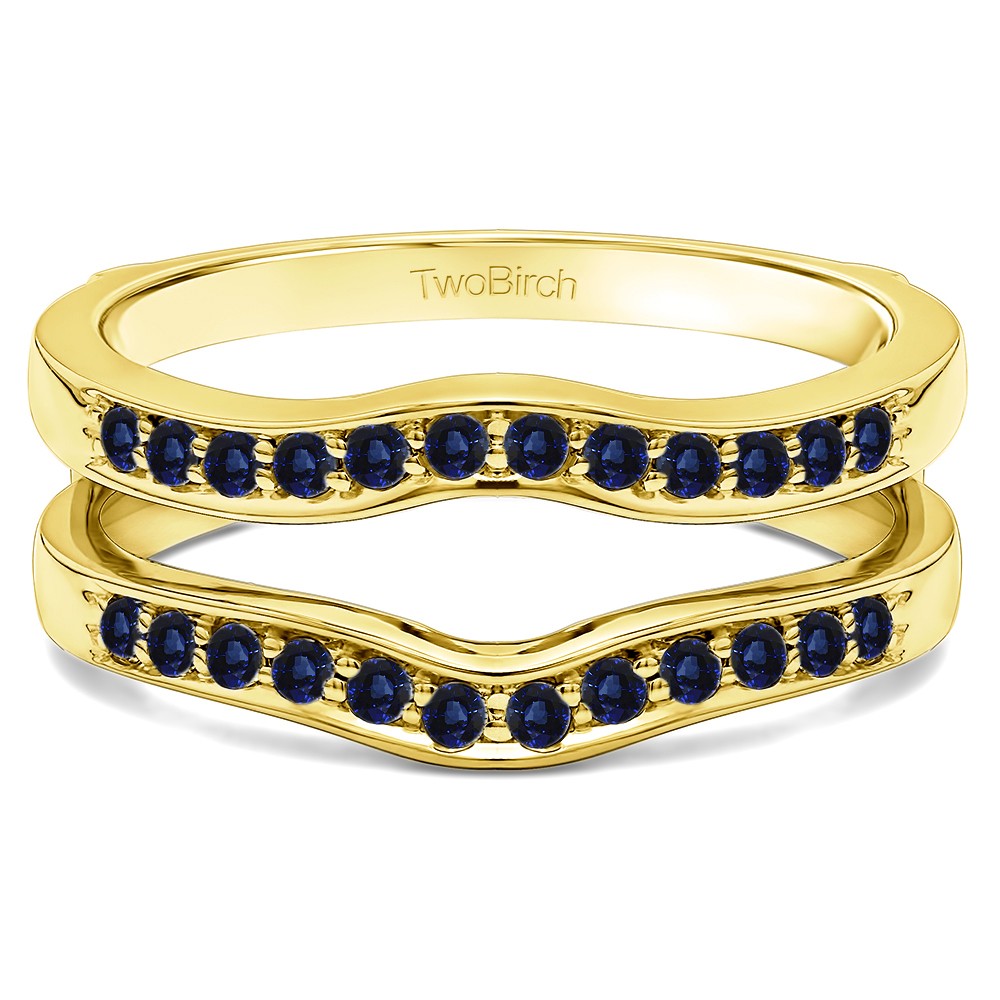 0.14 Ct. Sapphire Contour Prong In Channel Set Enhancer Ring Guard in Yellow Gold