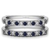 0.51 Ct. Sapphire and Diamond Double Shared Prong Straight Ring Guard