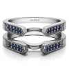 0.4 Ct. Sapphire Millgrained Edge Cathedral Ring Guard