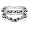 0.44 Ct. Sapphire and Diamond Contour Ring Guard Enhancer Wedding Band