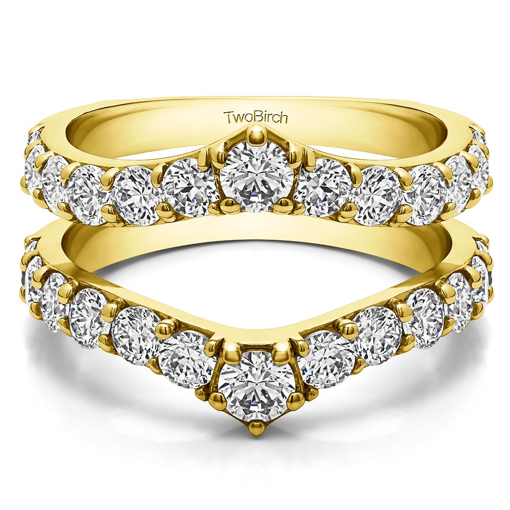 0.74 Ct. Graduated Shared Prong Contour Ring Guard