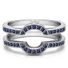 0.38 Ct. Sapphire Round Halo Wedding Ring Guard