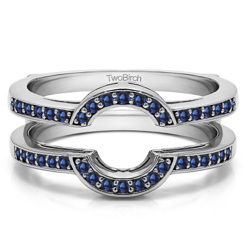 0.38 Ct. Sapphire Round Halo Wedding Ring Guard