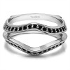 0.34 Ct. Black Stone Open Knife Edge Wedding ring guard