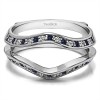 0.34 Ct. Sapphire and Diamond Open Knife Edge Wedding ring guard