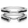 0.4 Ct. Black Stone Wave Cathedral Channel Set Ring Guard