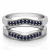 0.26 Ct. Sapphire Contour Prong In Channel Wedding Ring Guard