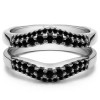 0.53 Ct. Black Stone Double Row Contour Ring Guard