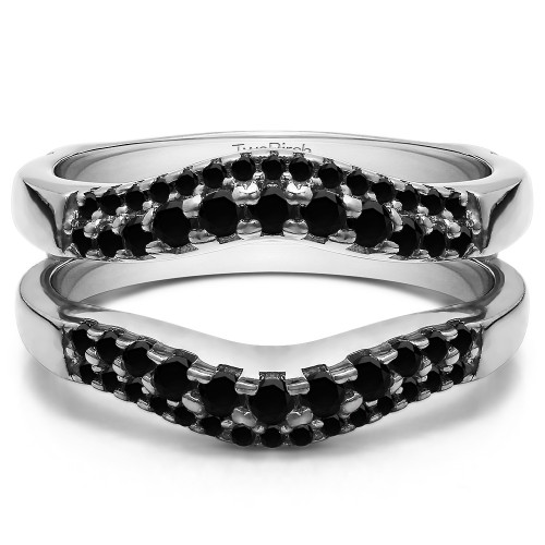 0.53 Ct. Black Stone Double Row Contour Ring Guard