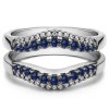 0.53 Ct. Sapphire and Diamond Double Row Contour Ring Guard
