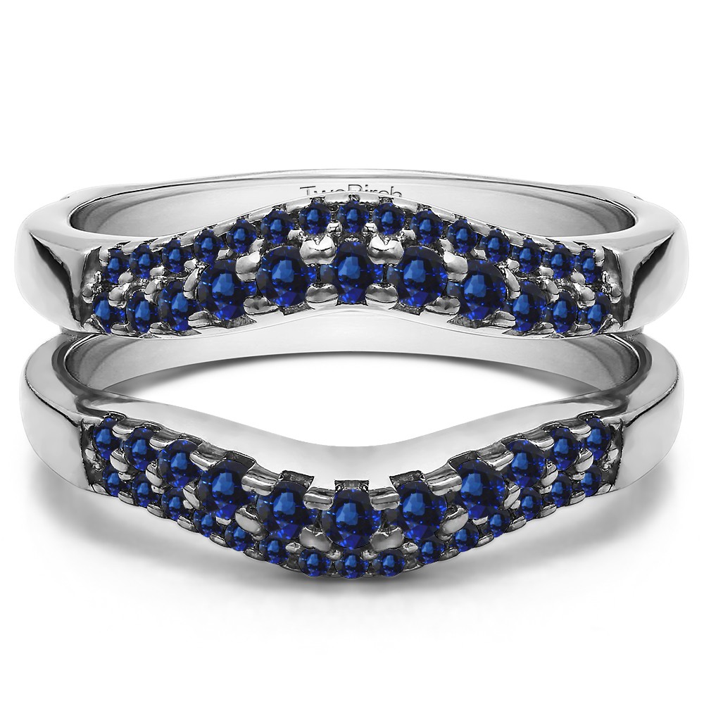 0.53 Ct. Sapphire Double Row Contour Ring Guard