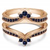 0.38 Ct. Sapphire Crown Chevron Contour Ring Guard in Rose Gold