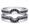 0.21 Ct. Sapphire Filigree Millgrained Vintage Halo Ring Guard