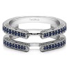 0.29 Ct. Sapphire Cathedral Ring Guard with Millgrained Edges and Filigree Design