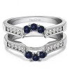 0.54 Ct. Sapphire and Diamond Royalty Inspired Half Halo Ring Guard Enhancer