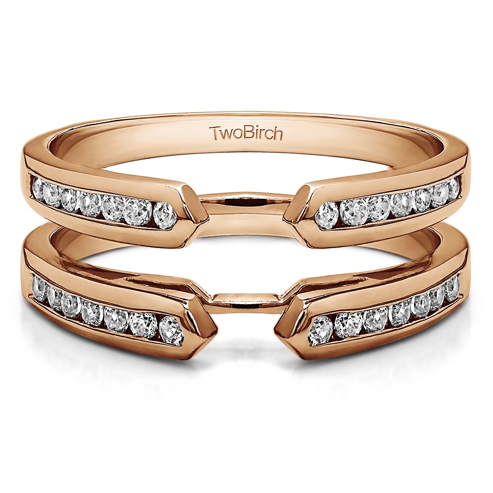 0.4 Ct. Channel Set Cathedral Ring Guard Enhancer