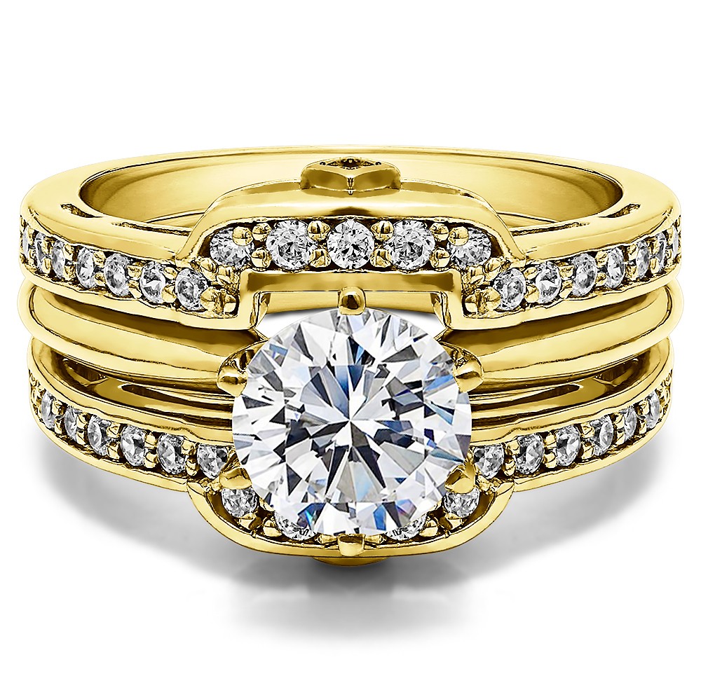 .50 Ct. Square Halo Peek-a-Boo Wedding Ring Guard