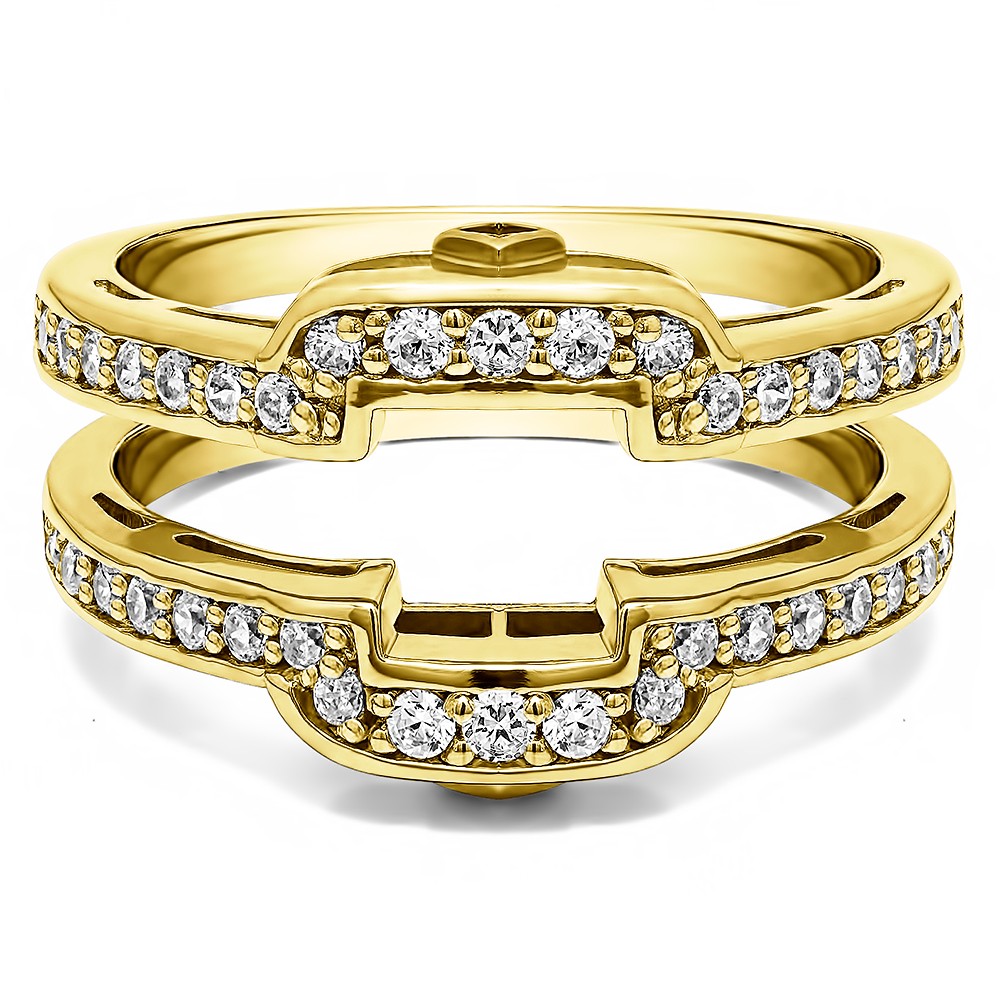 .50 Ct. Square Halo Peek-a-Boo Wedding Ring Guard