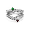 Genuine Birthstone Ying Yang Inspired Anniversary Ring Guard(0.79 Carat)