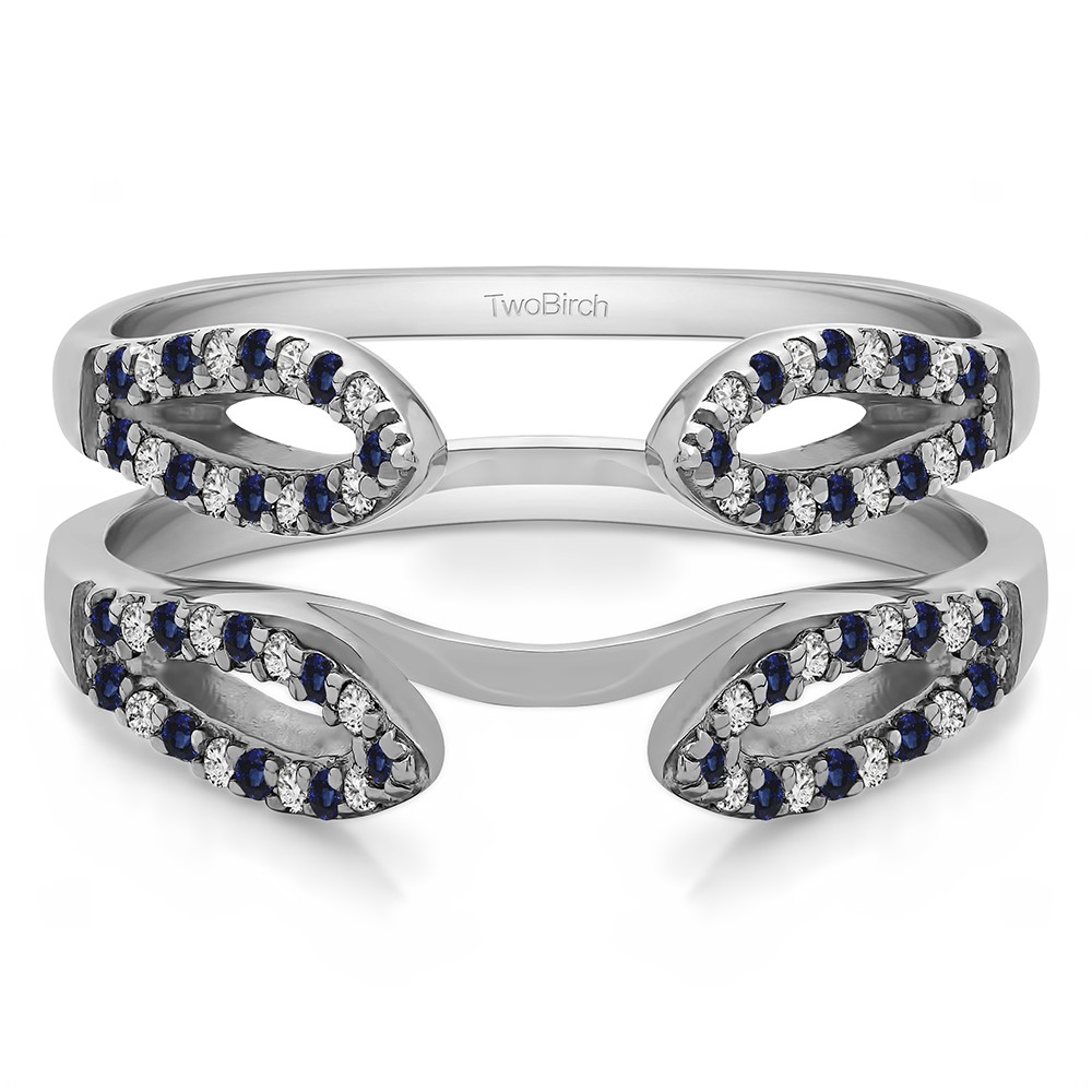 0.34 Ct. Sapphire and Diamond Cathedral Infinity Ring Guard Enhancer