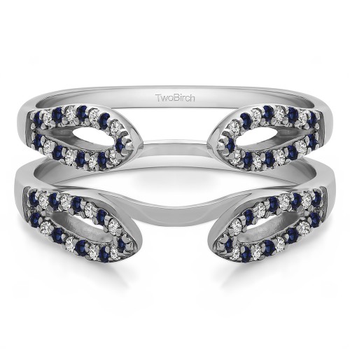 0.34 Ct. Sapphire and Diamond Cathedral Infinity Ring Guard Enhancer