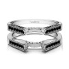 0.54 Ct. Black Stone Vintage Cathedral Millgrain Ring Guard