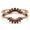 0.2 Ct. Black and White Stone Contoured Wedding Ring Jacket in Rose Gold