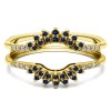 0.2 Ct. Sapphire and Diamond Contoured Wedding Ring Jacket in Yellow Gold