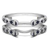 0.32 Ct. Sapphire and Diamond Shared Prong Cathedral Infinity Ring Guard