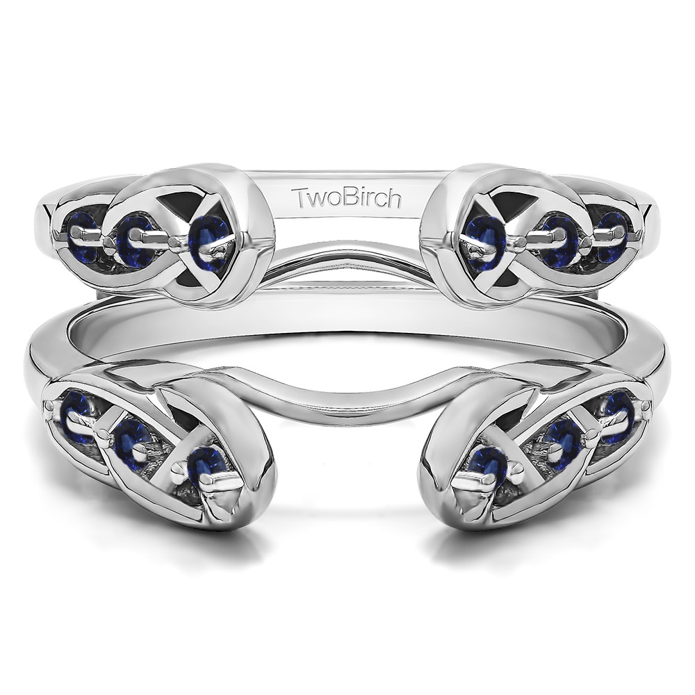 0.24 Ct. Sapphire Infinity Cathedral Celtic ring guard