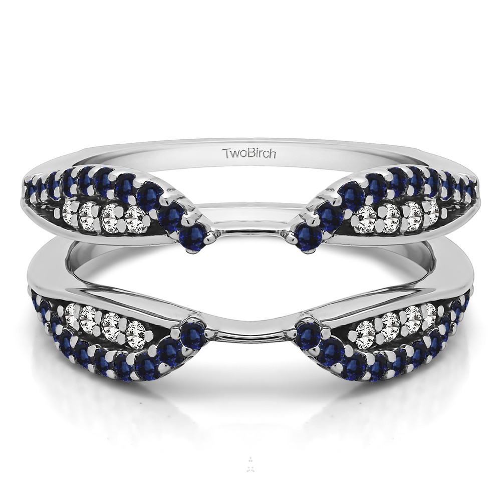 0.56 Ct. Sapphire and Diamond Cathedral Infinity Ring Guard Enhancer
