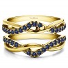 0.57 Ct. Sapphire Criss Cross Infinity Ring Guard Enhancer in Yellow Gold
