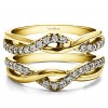 0.57 Ct. Criss Cross Infinity Ring Guard Enhancer in Yellow Gold