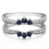0.56 Ct. Sapphire and Diamond Crown Inspired Half Halo Ring Guard