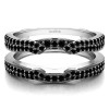0.5 Ct. Black Stone Double Row Cathedral Ring Guard Enhancer