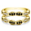 0.3 Ct. Black and White Stone Vintage Stacking Guard Enhancer in Yellow Gold