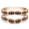 0.3 Ct. Black Stone Vintage Stacking Guard Enhancer in Rose Gold
