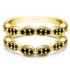 0.3 Ct. Black Stone Vintage Stacking Guard Enhancer in Yellow Gold