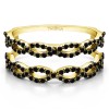 0.55 Ct. Black Stone Infinity Prong Set ring guard in Yellow Gold