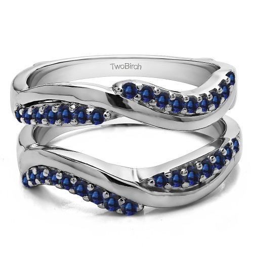0.43 Ct. Sapphire Double Row Bypass Ring Guard Enhancer