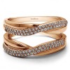 0.47 Ct. Double Row Pave Set Curved Guard Enhancer in Rose Gold