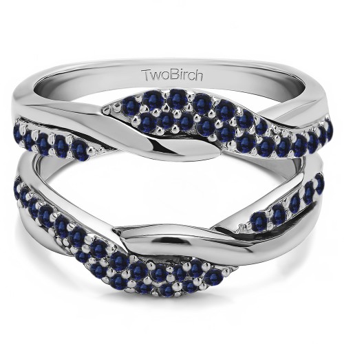 0.54 Ct. Sapphire Bypass Shared Prong Engagement ring guard