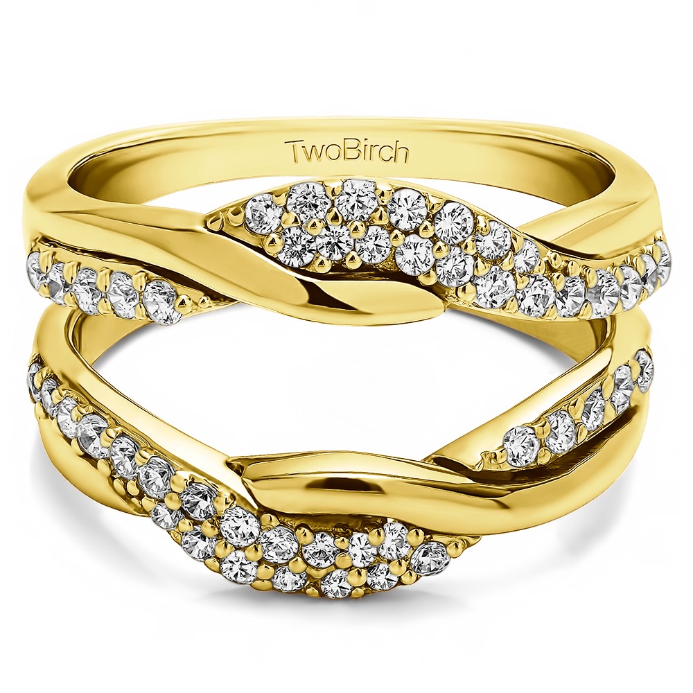 0.54 Ct. Bypass Shared Prong Engagement Ring Guard