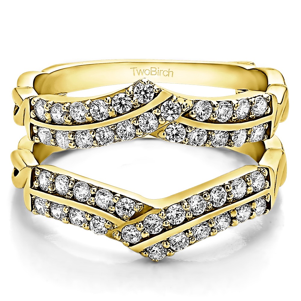 0.66 Ct. Double Row Criss Cross Ring Guard Enhancer