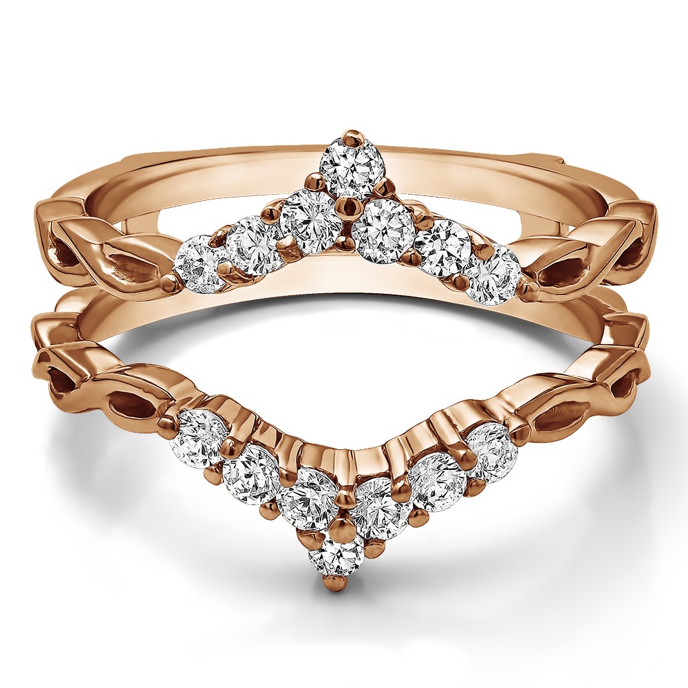 0.45 Ct. Infinity Chevron Ring Guard Enhancer in Rose Gold
